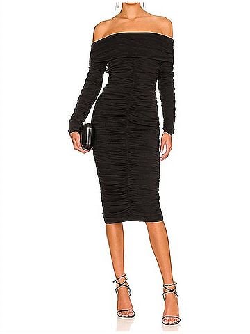 Elliatt Pamilla Midi Dress in Black (view 2)