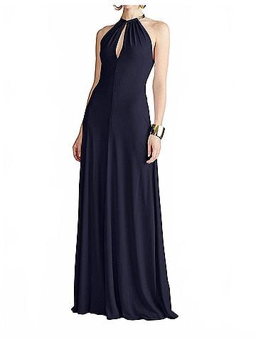 Halston Heritage Women's Oriana Gown in Navy (view 2)