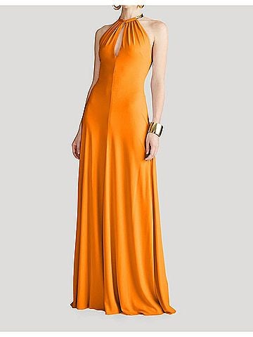 Halston Heritage Women's Oriana Gown in Orange Pepper (view 2)