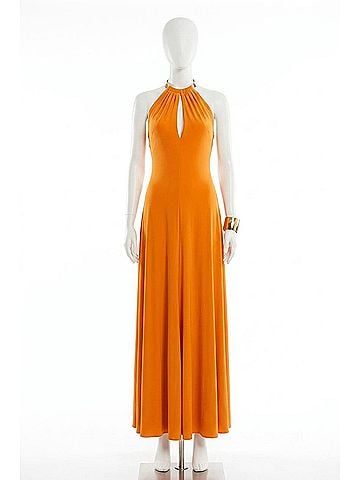 Halston Heritage Women's Oriana Gown in Orange Pepper (view 1)