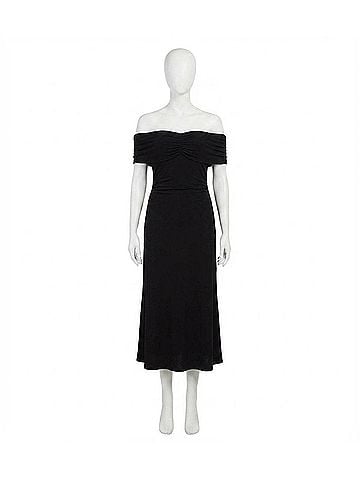 Fifteen Twenty Ella Off The Shoulder Midi Dress in Black (view 1)