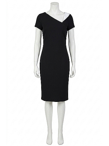 Joseph Ribkoff Mini Sheath Dress in Black Vanilla (view 1)