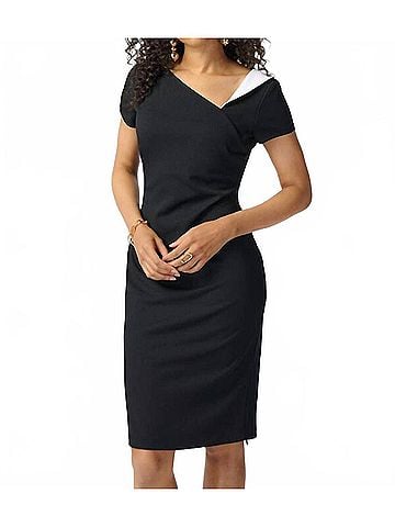 Joseph Ribkoff Mini Sheath Dress in Black Vanilla (view 2)