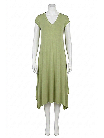 Sympli Splice V-Neck Dress in Epsom (view 1)