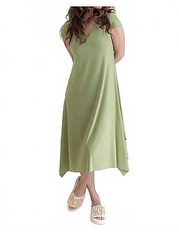 Sympli Splice V-Neck Dress in Epsom (view 2)