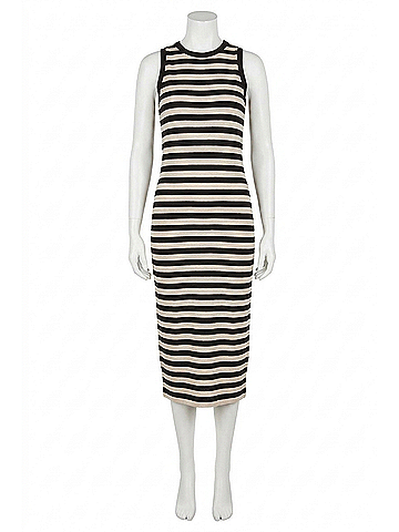 Sanctuary Contrast Trim Maxi Dress in Black Macrame Stripe (view 1)