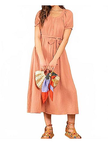 Blu Pepper Snapdragon Midi Dress in Light Sienna (view 2)