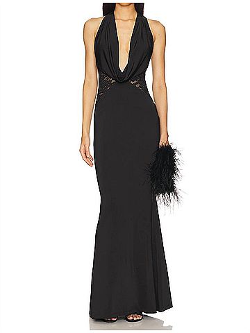 Nookie Lala Halter Maxi Dress in Black (view 2)