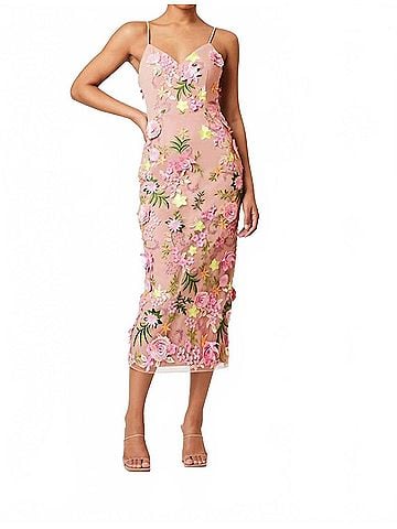 Elliatt Aella Midi Dress in Pink (view 2)