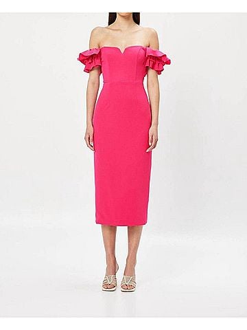 Elliatt Creole Midi Dress in Fuchsia (view 2)
