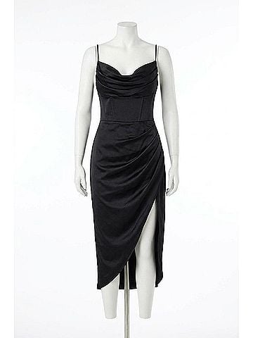 Elliatt Opera Midi Dress in Black (view 1)