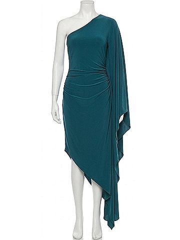 Mac Duggal One Shoulder Cape Sleeve Dress in Ocean (view 1)