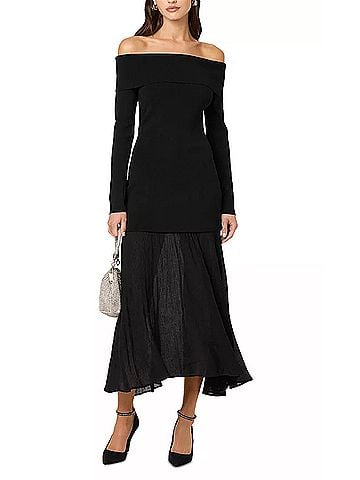 Astr Lidia Midi Dress in Black (view 2)