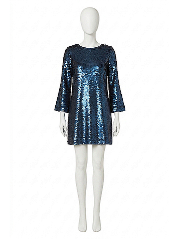 Tyler Boe Daphne Pailletes Dress in Mid Navy (view 1)