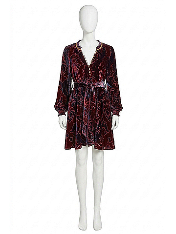 Hale Bob Crystal Dress in Wine (view 1)