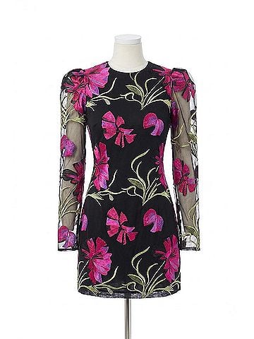 Elliatt Amaya Long Sleeve Mini Dress in Multi Floral (view 1)
