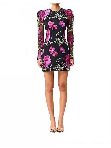Elliatt Amaya Long Sleeve Mini Dress in Multi Floral (view 2)