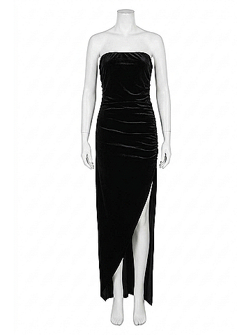 Bishop + Young Luxe Velvet Icon Strapless Dress in Black (view 1)