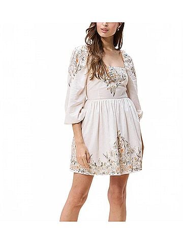 Cleobella Greer Mini Dress in Cream (view 2)