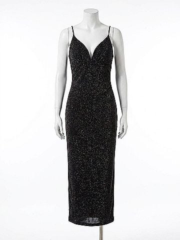Clarisse V-Neck Open Back Maxi Dress in Black Multi (view 1)
