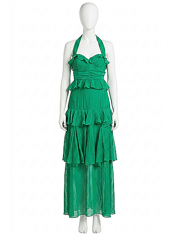 Line & Dot Cari Halter Maxi Dress in Kelly Green (view 1)