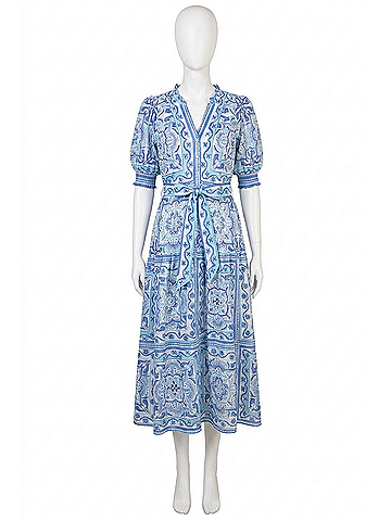Hale Bob Bess Linen Dress in Blue (view 1)