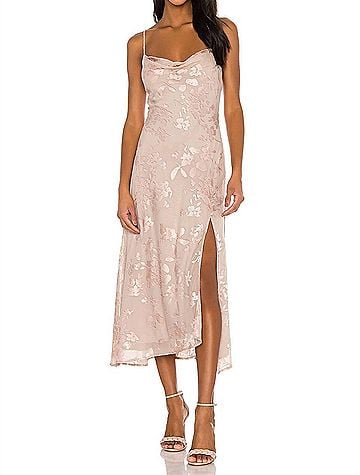 Astr Kimbra Dress in Blush Floral Jacquard (view 2)