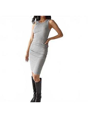 Michael Stars Demi Ribbed Dress in Crescent (view 2)