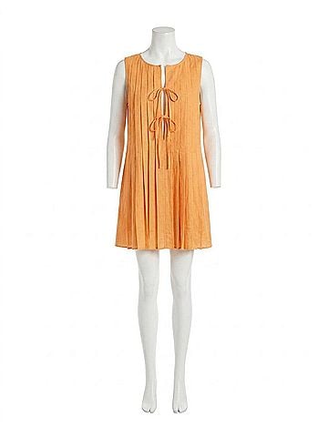 Elodie Rune Linen Dress in Orange (view 1)