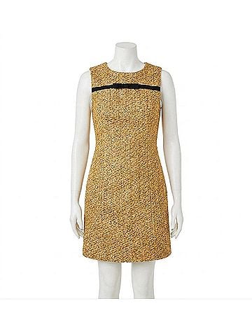 Lilly Pulitzer Ritzy Shift Mini Dress in Gold Metallic Golden Glow Boucle (view 1)