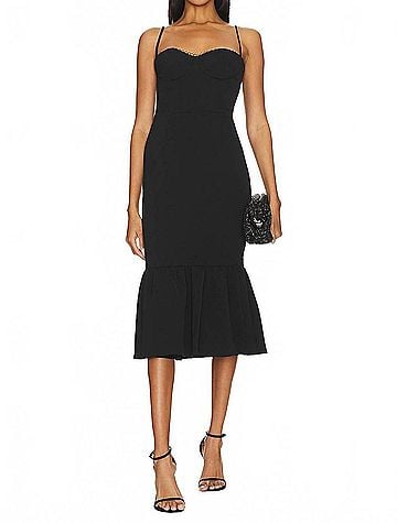 Katie May Soraya Midi Dress in Black (view 2)
