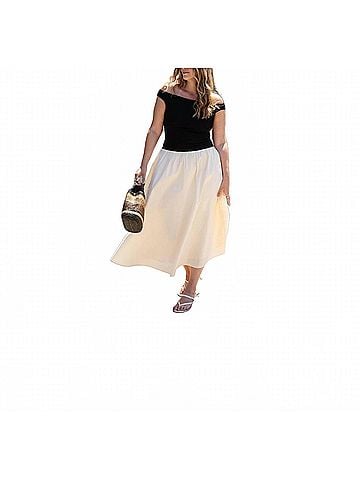 Elodie Simone Midi Dress in Black &amp; Ecru (view 2)