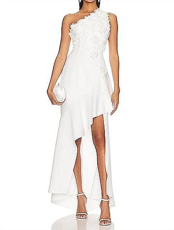 Elliatt Tahlia One Shoulder Gown in Ivory (view 2)