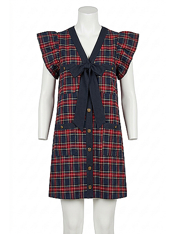 Entro Faith Mini Dress in Navy/ Red (view 1)