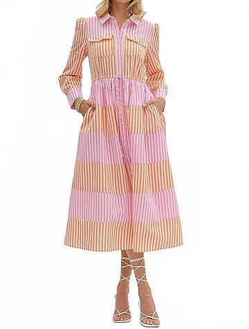 Entro Gwen Midi Dress in Pink (view 2)