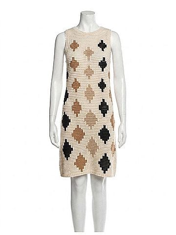 Nic + Zoe Crochet Diamond Dress in Neutral/ Multi (view 1)
