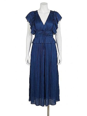 Love Token Harper Pleated Dress in Navy (view 1)
