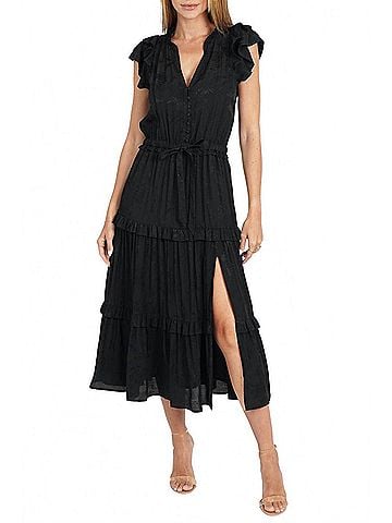 Love Token Sidney Midi Dress in Black (view 2)