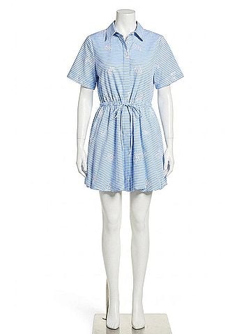 Milly Willa Beaded Mini Dress in Blue/White (view 1)