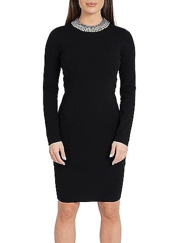 Love Token Zuky Mini Sweater Dress in Black (view 2)