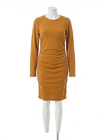 Ampersand Ave Better Than Basic Midi Dress in Butterscotch (view 1)