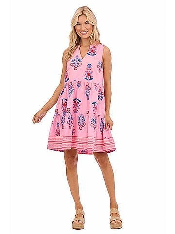 Mud Pie Sarajane Sleeveless Dress in Pink (view 2)
