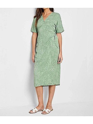 Nic + Zoe Swirling Sands Wren Dress in Green (view 2)