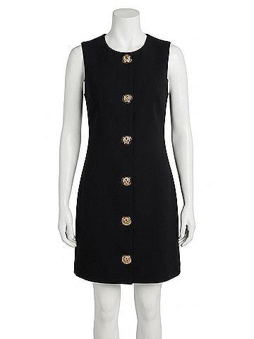 She + Sky Drop Sleeve Knit Button Down Mini Dress in Black (view 1)