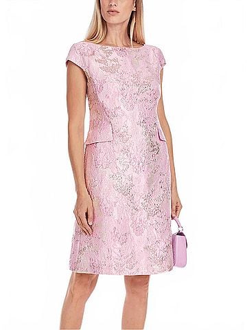 Marc Cain Brocade Dress With Jacket in Pink (view 2)