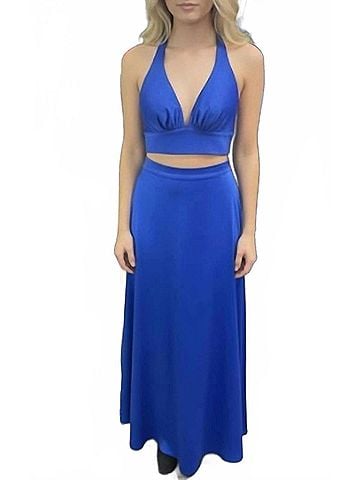 Jovani Two Piece Gown in Royal (view 2)