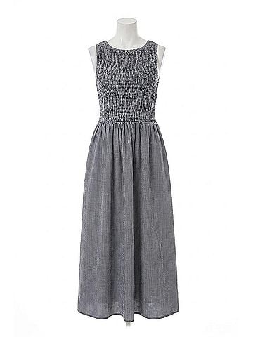 Tribal Sleeveless Gingham Dress With Ruched Bustier in Black (view 1)