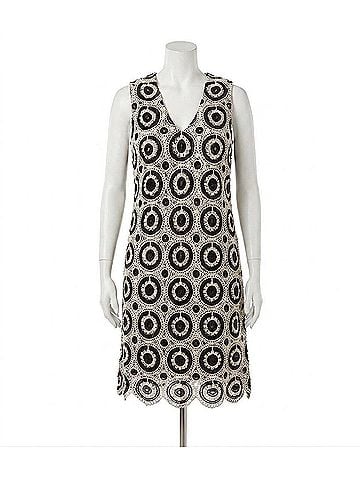 Karen Kane Sahara Sleeveless Crochet Shift Dress in Natural And Black (view 1)