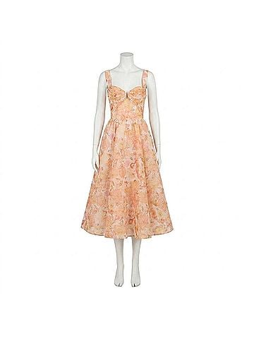 Zimmermann Rebellion Drape Midi Dress in Golden Bloom (view 1)
