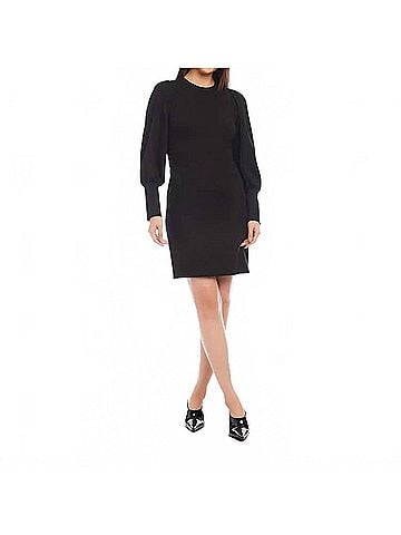Karen Kane Barlee Bishop Sleeve Mini Dress in Black (view 2)